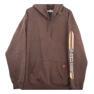 Troll Co. Brown Hoodie 3XL "Dirty Hands Clean Money" Sleeve Print Academia